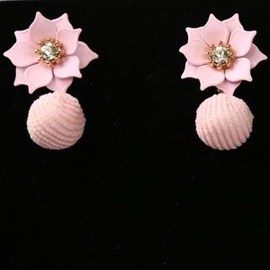 NWT Pink Flower Rhinestone Enamel Earring